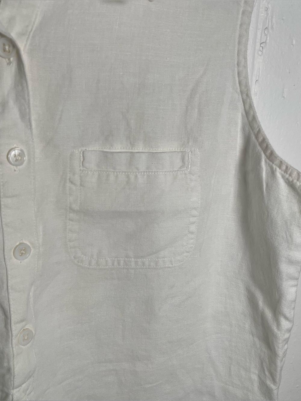 J. Jill White 100% Linen Sleeveless Tunic Shirt Dress - Picture 7 of 8